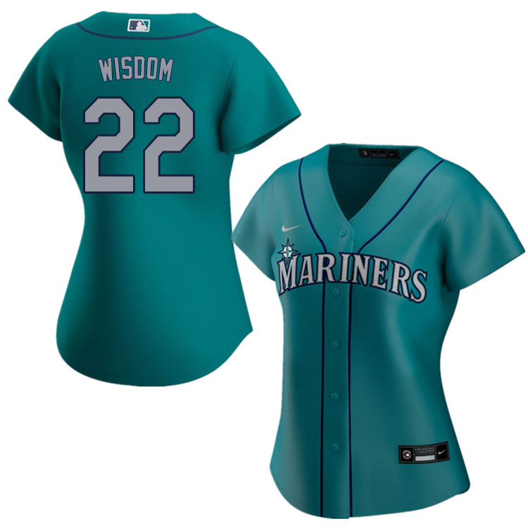 Nike Women #22 Patrick Wisdom Seattle Mariners Baseball Jerseys Sale-Aqua